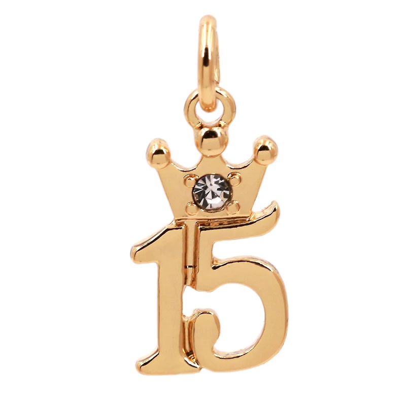 14K Gold Plated Crown 15 Charm by Bead Landing™