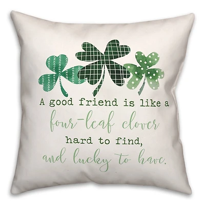 Pattern Clovers Good Friends Pillow 18" x 18" Throw Pillow