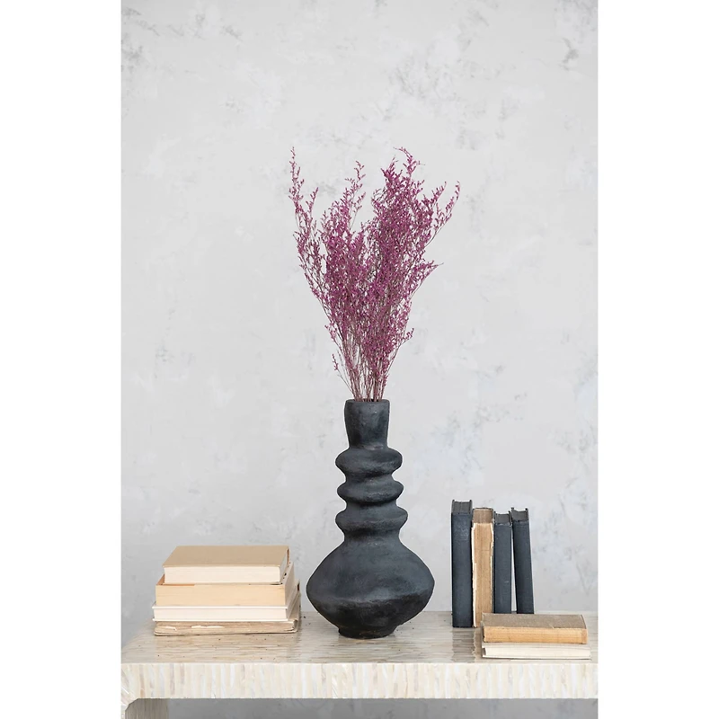 Hello Honey® 17" Black & Gold Tall Decorative Handmade Paper Mache Vase