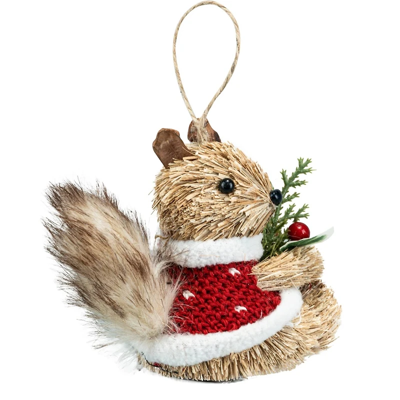 4" Squirrel in Sweater Natural Ornament by Ashland®