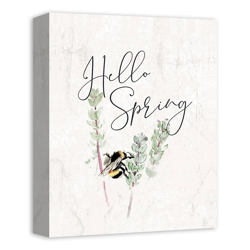 Hello Spring Bee 11" x 14" Canvas Wall Art