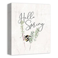 Hello Spring Bee 11" x 14" Canvas Wall Art