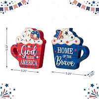 Glitzhome® Patriotic Americana Coffee Cup Table Décor Set