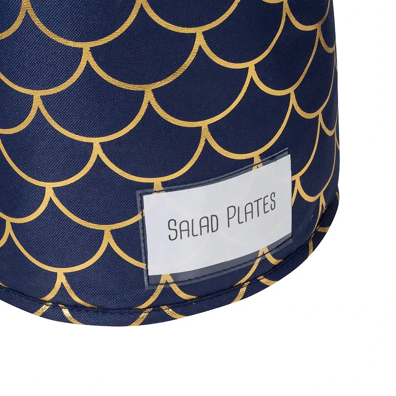 Honey Can Do Golden Scallop Round Dinnerware Storage Box Set