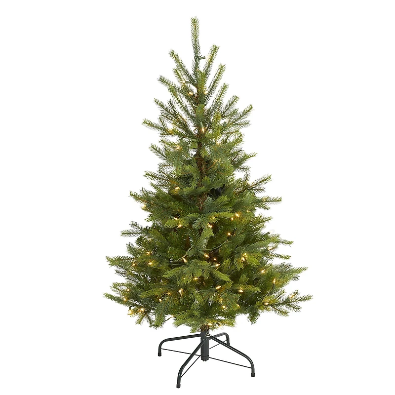 4ft. Pre-Lit North Carolina Spruce Artificial Christmas Tree, Clear LED Lights