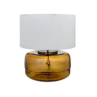 Hello Honey® 16" Amber Glass Table Lamp with White Cotton Shade