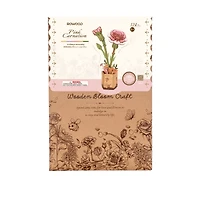 Rowood Pink Carnation Wooden Bloom Craft