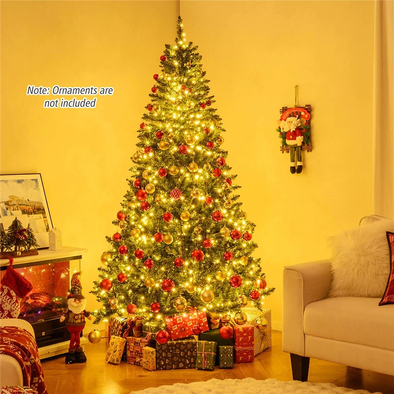 Costway 7ft. Artificial Christmas Tree, Warm White LED Lights