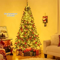 Costway 7ft. Artificial Christmas Tree, Warm White LED Lights