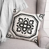 Black Medallion I 18" x 18" Throw Pillow
