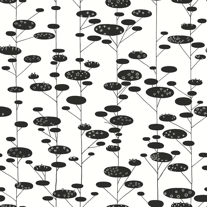 RoomMates Retro Trees Peel & Stick Wallpaper