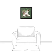 Green Christmas Ice Skates Black Framed Canvas Wall Art