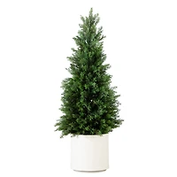 3ft. UV-Resistant Cedar Tree in White Planter