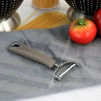 Martha Stewart Taupe Stainless Steel Swivel Peeler Kitchen Utensil