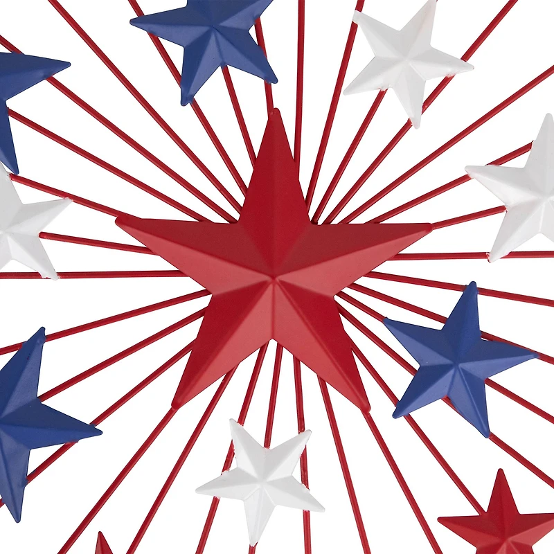 17.5" Red, White & Blue Starburst Americana Metal Wall Accent