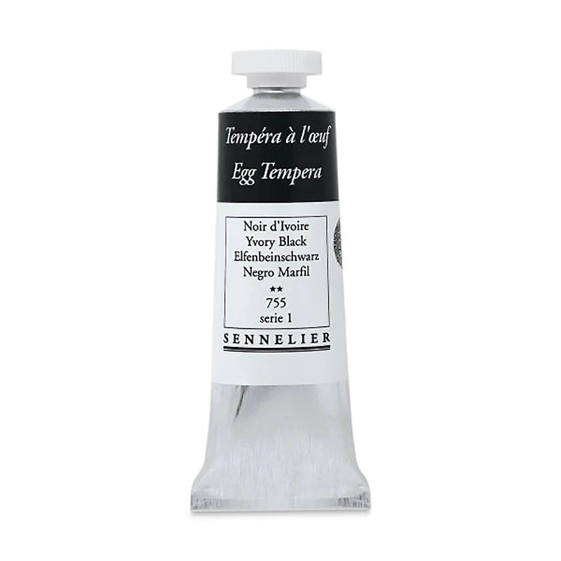 Sennelier Ivory Black Egg Tempera Tube, 34mL