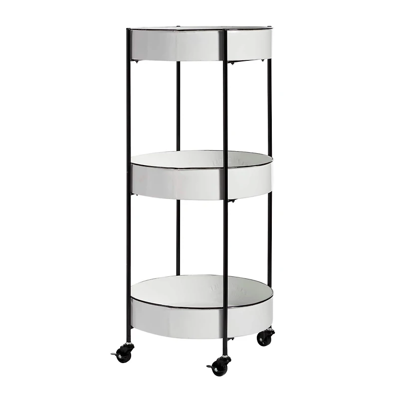 White Farmhouse Metal Storage Cart