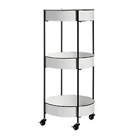 White Farmhouse Metal Storage Cart
