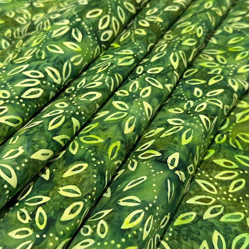 Feldman Premium Indonesian Batik Green Leaves Fabric