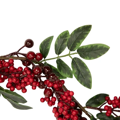5ft. Christmas Leaves & Red Berries Artificial Garland