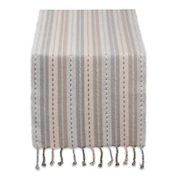 DII® 72" Natural Tonal Stripe With Fringe Table Runner