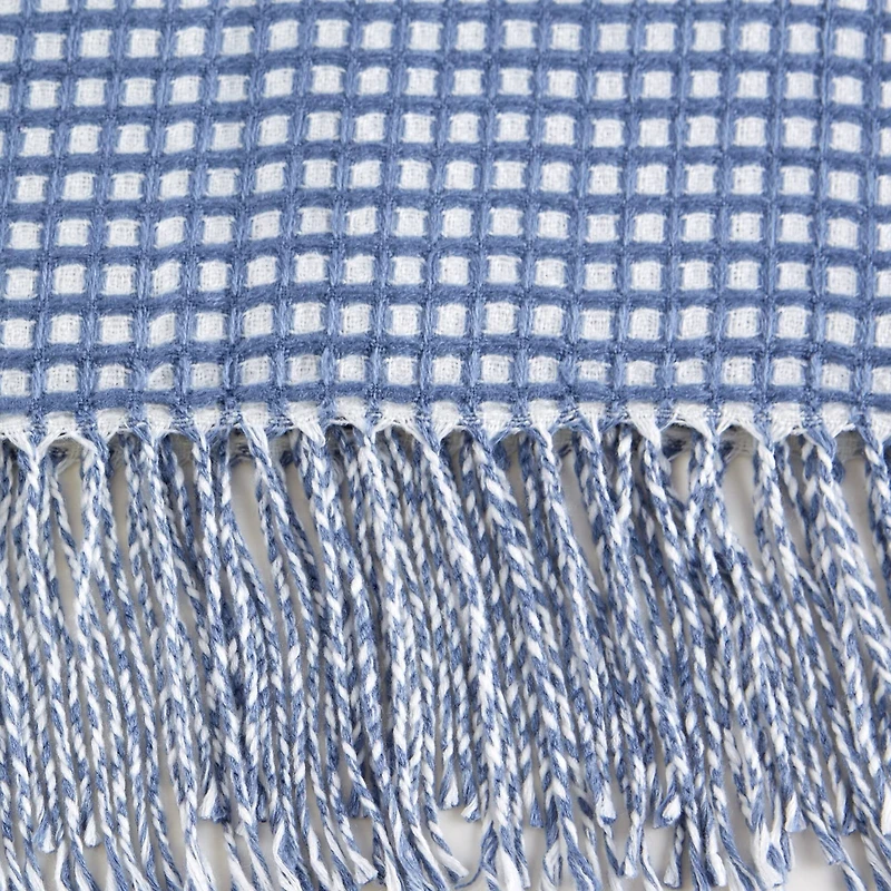 DII® Stonewash Blue & White Waffle Knit Throw