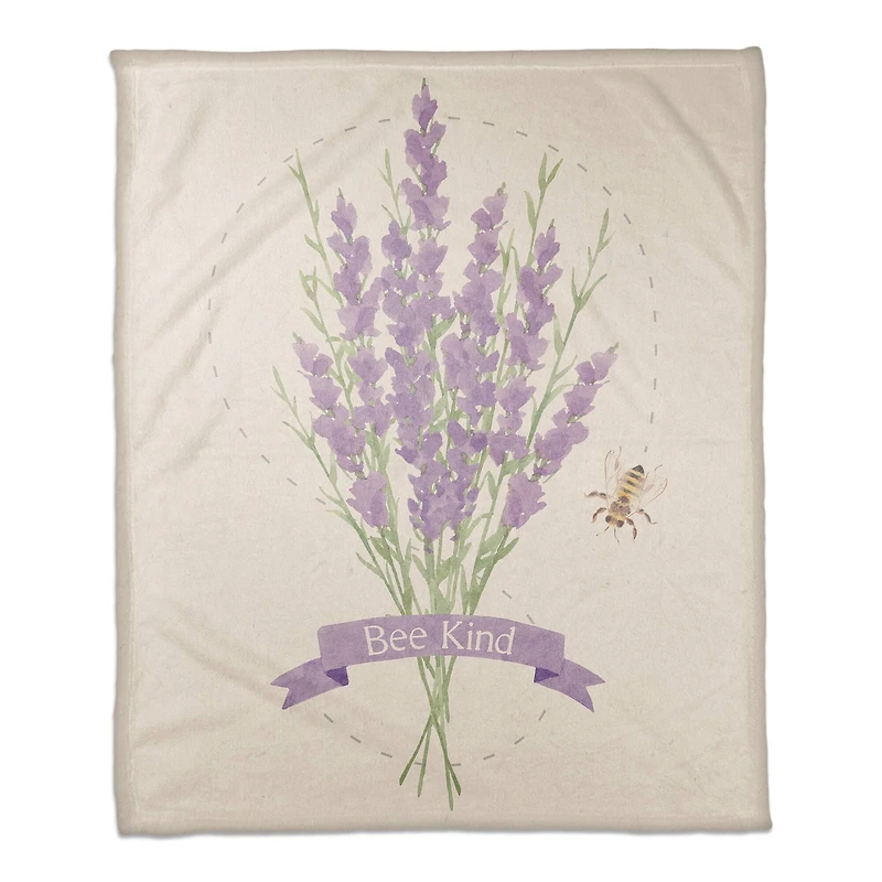 Bee Kind Lavender Fleece Throw