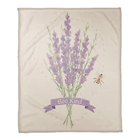 Bee Kind Lavender Fleece Throw
