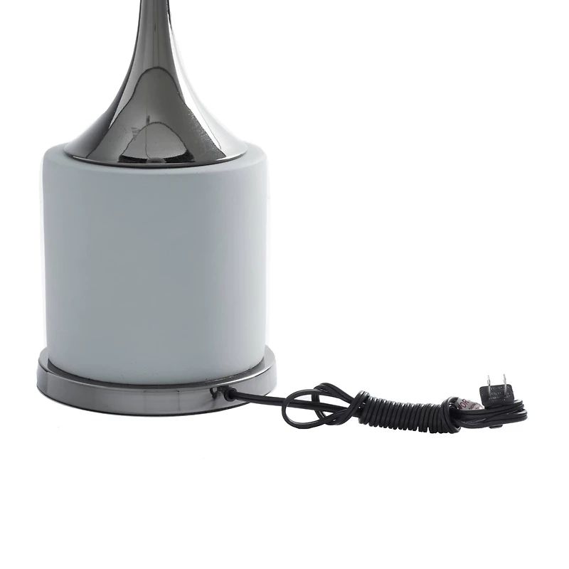 Grey Metal Traditional Table Lamp, 24" x 15" x 15"
