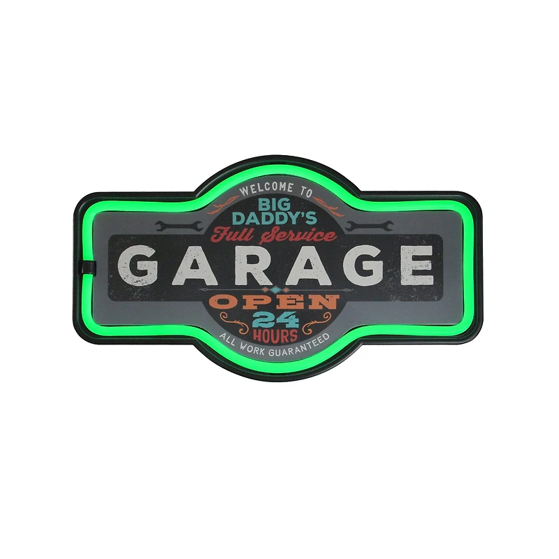 17" Neon Style LED Daddy's Garage Wall Sign
