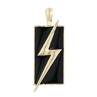 Gold & Black Rectangle Lightning Bolt Pendant by Bead Landing™