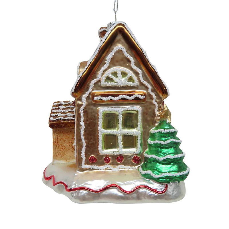 5" Gingerbread House Glass Ornament by Ashland®