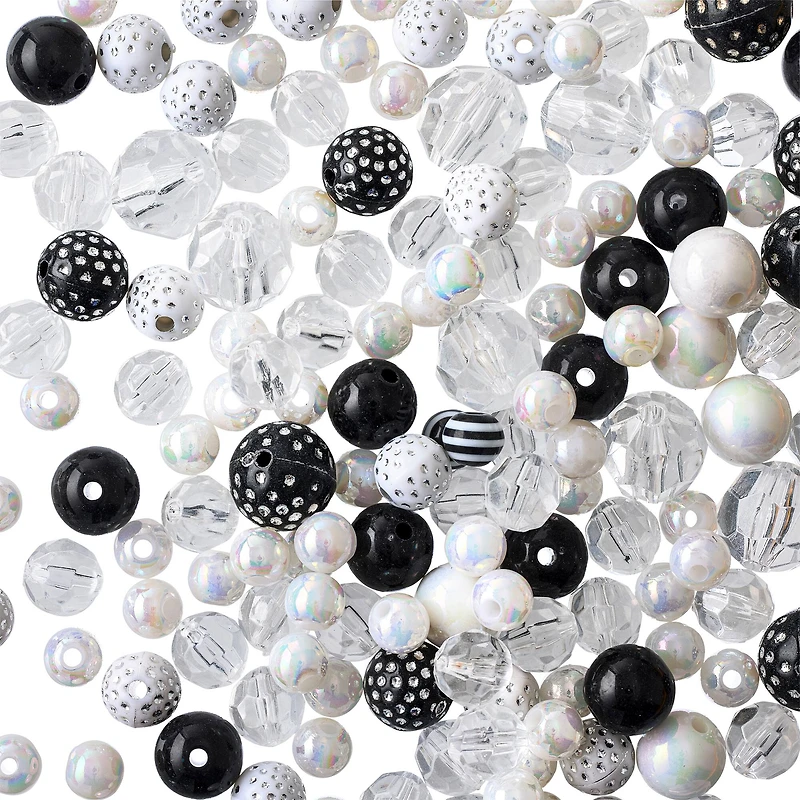 Mixed Black, Clear & White Craft Beads By Bead Landing™