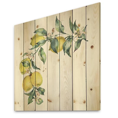Designart - Branch of Yellow Lemons and Leaves II
