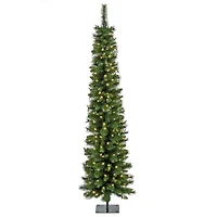6ft. Pre-Lit Nooksack Fir Pencil Artificial Christmas Tree, Warm White LED Lights