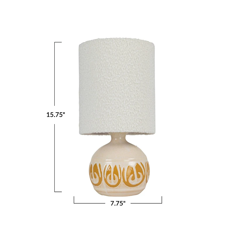 Hello Honey® 15.75" Yellow & Cream Sunlit Embossed Stoneware Table Lamp, 2ct.