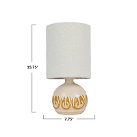 Hello Honey® 15.75" Yellow & Cream Sunlit Embossed Stoneware Table Lamp, 2ct.