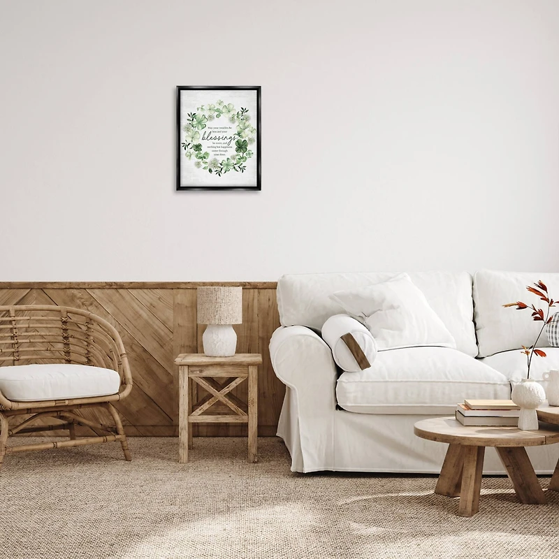 Stupell Industries Irish Proverb Wreath Floater Framed Art