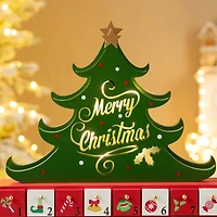 Glitzhome® 15.25" Lighted Christmas Tree Advent Calendar Décor