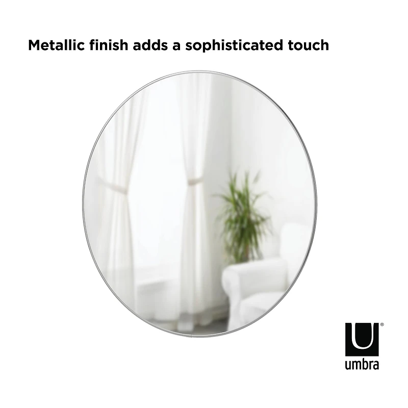 Umbra 34" Chrome Hubba Round Wall Mirror