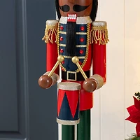 Glitzhome® 36.5"H Wooden Christmas African American Soldier Nutcracker