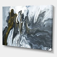 Designart - Grey, Yellow and White Hand Painted Marble Acrylic