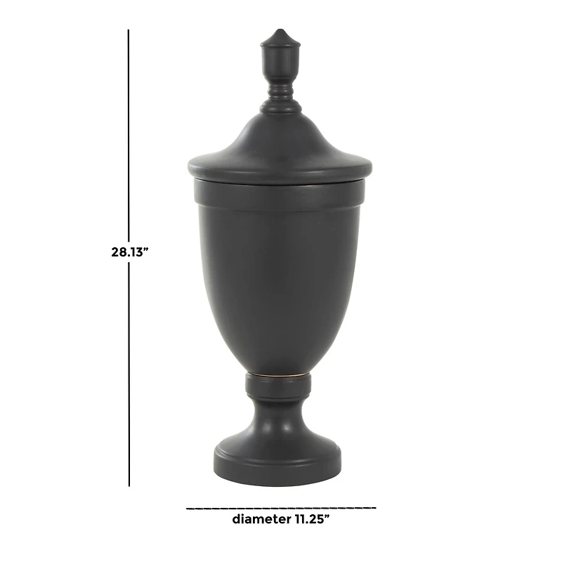Ceramic Fluted Urn-Shaped Living Room Decorative Jar with Lid
