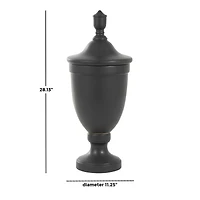Ceramic Fluted Urn-Shaped Living Room Decorative Jar with Lid