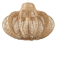 Hello Honey® 17.75" Natural Boho Handwoven Paper Rope & Metal Ceiling Pendant Lamp
