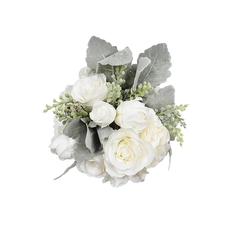 14" White Rose Stem Bundle by Ashland®