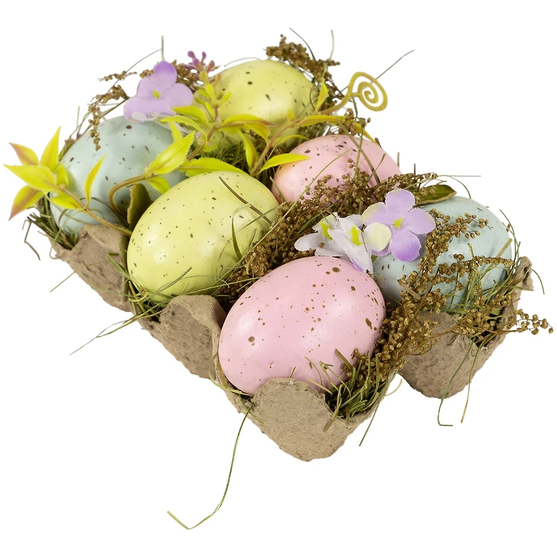 6" Speckled Easter Eggs with Carton Decoration