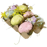 6" Speckled Easter Eggs with Carton Decoration