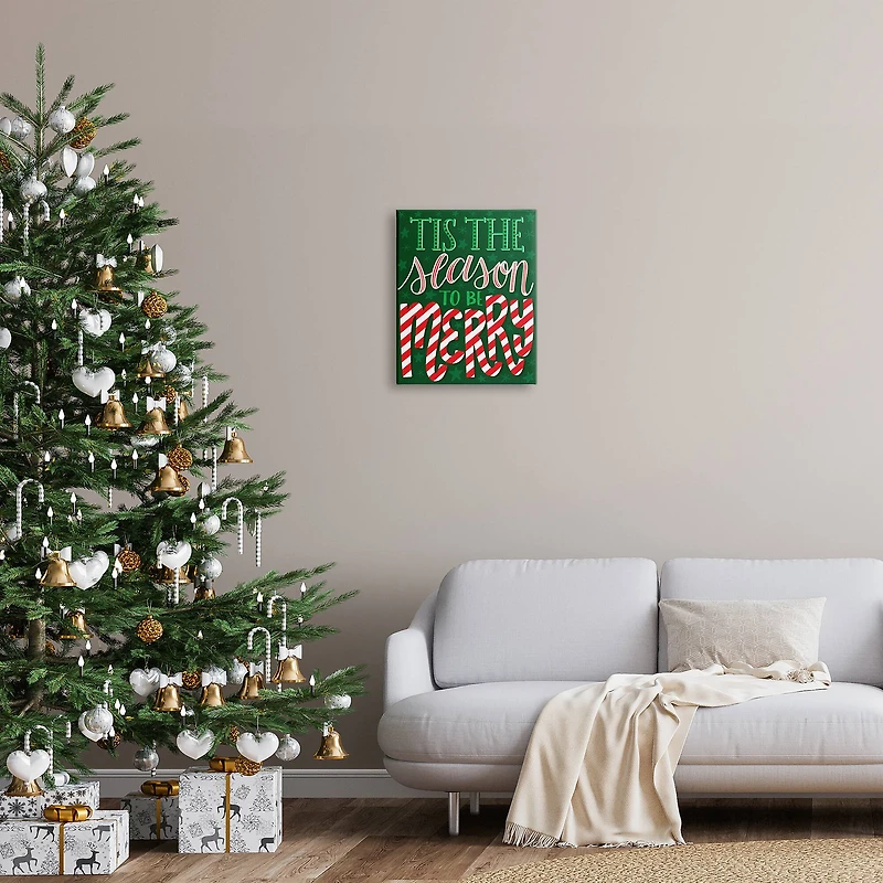 Stupell Industries Tis The Season To Be Merry Patterned Canvas Wall Art