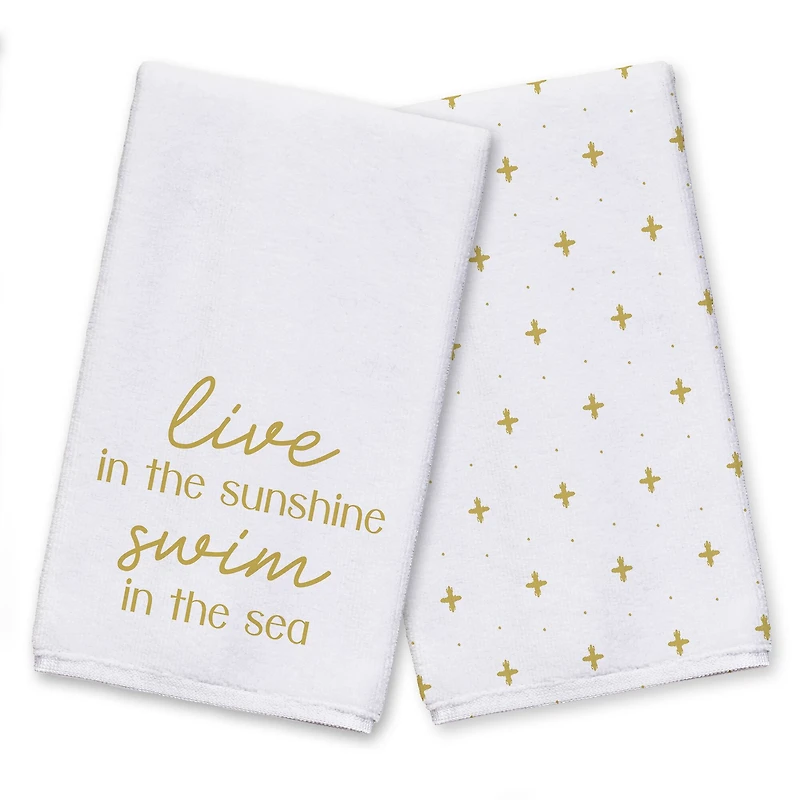 Live In The Sunshine Swim In The Sea Tea Towel Set